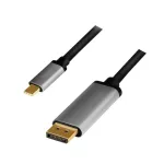 LogiLink CUA0100 kaabli pistiku&uuml;leminek DisplayPort USB 3.2 Gen1 USB-C 1,8 m must hall