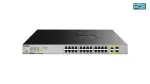 D-Link 24-portine laua-Gigabit-haldamata PoE-l&uuml;liti 2 x 100/1000Mbps kombopordiga