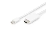 Digitus ASSMANN - Adapterkabel - Mini DisplayPort m&auml;nnlich zu HDMI m&auml;nnlich - 2 m - Dreifachisolierung - wei&szlig; - geformt, 4K Unterst&uuml;tzung (AK-340304-0