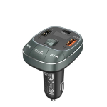 Vention FFLB0 autolaadija FM-saatjaga, Bluetooth 5.0, 3 USB-porti (USB-C + 2&times; USB-A), 30 W PD, 30 W/18 W/5 W, must