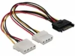 SATA 15pin to 2x 4pin Molex female 20cm DeLOCK 65159