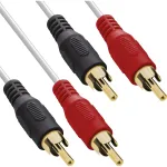 InLine RCA-kaabel 2x RCA isane / isane kullatud 1m, Isane, 2 x RCA, Isane, 1 m, Valge