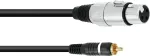 Audio adapterkaabel Omnitronic 30224028 &mdash; 1x RCA-pistik 1x 3-kontaktilise XLR-pesale, 2,00 m, must