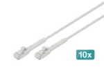 Digitus CAT 6A F-FTP painduv &uuml;henduskaabel, vask, 3 m, hall, 10 tk