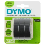 DYMO autentne reljeeftr&uuml;ki m&auml;rgistuslint | 9 mm x 3 m rullid | Valge tr&uuml;kis mustal | Isekleepuv | reljeeftr&uuml;ki m&auml;rgistusmasinatele | 3 tk