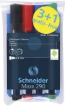 Schneider Maxx 290 Whiteboard ja Flipchart Marker Assorteeritud V&auml;rvid 2,0 - 5,0 mm, 4-pakk