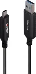 LINDY 10m USB 3.2 Gen 1 Type A - C valguskaabli h&uuml;briidkaabel - must
