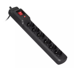 ActiveJet COMBO 6GN 3M pikendusjuhe &mdash; 6 E-t&uuml;&uuml;pi pistikupesa, 3 m kaabel, 10 A, 230 V, toas kasutamiseks, seinale/p&otilde;randale paigaldatav, must
