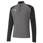 PUMA teamLIGA 1/4 meeste dressipluus t&otilde;mblukuga hall-must