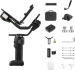 ZHIYUN CRANE 4 COMBO 3-teljeline kaamera gimbal stabilisaator 6 kg kandev&otilde;imega, 12 h aku, puuteekraani ja t&auml;itevalgusega, must