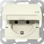 GIRA 441401 SCHUKO pistikupesa klapiga, System 55, kreemvalge