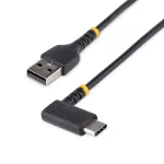 StarTech.com 6ft (2m) USB-A kuni C laadimiskaabel t&auml;isnurgaga &ndash; vastupidav kiirlaadimise USB-C kaabel &ndash; must USB 2.0 A kuni USB-C &ndash; tugev aramiidkiud &ndash; 3A &ndash; USB laadimisjuhe