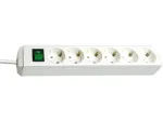 Brennenstuhl Eco-Line Steckdosenleiste mit Schalter [6-fach, wei&szlig;, 1.5m]