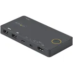 StarTech.com 2 pordiga h&uuml;briidne USB-A + HDMI ja USB-C KVM-l&uuml;liti - &uuml;ks 4K 60 Hz HDMI 2.0 monitor - kompaktne laua- ja/v&otilde;i s&uuml;learvuti HDMI KVM-l&uuml;liti - USB siinitoitel - Thunderbolt 3 &uuml;hilduv