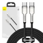 USB-C&ndash;USB-C kaabel Baseus Cafule Metal &mdash; 2 m, 100 W laadimine, USB 2.0 (480 Mbps), tsingitud kontaktid, must
