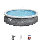 Bestway 57372 Fast Set maapealne bassein, &uuml;mar, 457 x 107 cm, 12 362 l, filtripumba ja redeliga