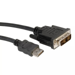 DVI-kaabel ROLINE DVI (18+1) M - HDMI M 2 m