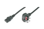 DIGITUS toitejuhe &Uuml;hendkuningriigi pistik 90&deg; nurga all - C13 M/F 2m H05VV-F3G 1,00 mm&sup2; kaitse 5A must