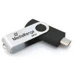 USB-m&auml;lupulk MediaRange MR1953 64 GB USB USB-C 3.2 Gen 1 (3.1 Gen 1) p&ouml;&ouml;rlev, must/h&otilde;bedane
