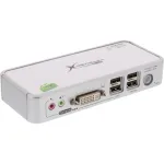 InLine Compact Desktop KVM-l&uuml;liti USB DVI 2 porti + heli koos kaablitega 1,2 m