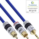 InLine helikaabel Premium 2x RCA isane / 3,5 mm isane kullatud 0,5 m