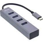 InLine USB-C 3.2 Multi Hub (4x USB-A 5Gb/s), OTG, alumiiniumkorpus