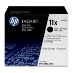 HP 11X 2-pakett suure saagikusega must originaal LaserJet toonerikassett, 2 tk