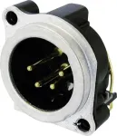 Neutrik NC4MBH - XLR - Must - Pronks - Messing - Metall - pol&uuml;amiid - Teras - tsink - Messing - IP40 - 1,5 V (NC4MBH)