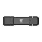 USB-m&auml;lupulk Silicon Power DS72 1 TB, USB 3.2 Gen 2 Type-A / USB-C, alumiinium-kummist korpus, must