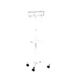 Gembirdi p&otilde;randale paigaldatav telerialus ratastega 32-tolliste kuni 55-tolliste telerite jaoks, valge, VESA 100x100&ndash;400x400, 30 kg
