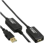 USB-pikenduskaabel InLine 5771000120 &mdash; 20 m, USB A-pistik USB A emasele, must