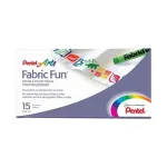 Pentel Fabric Fun Pastel Kangav&auml;rvipulgad, 15 erinevat v&auml;rvi, CF15PASTELLI X TESSUTI CONF.ASS
