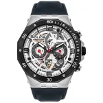 POLICE Men's PL16065JSTB04 Raho Analog Quartz Watch 46mm Blue Dial Brown Leather Strap