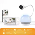 Chillax DM 610 videobeebimonitor koos kaelkirjaku meeleolu une&otilde;petajaga - 2,8 inch v&auml;rviline LCD, 2,4 GHz FHSS, 300 m leviala, &ouml;&ouml;n&auml;gemine, kahesuunaline side, temperatuuriandur, h&auml;llilaulud, &ouml;&ouml;lamp, seinale kinnitatav, valge