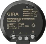 GIRA 244000 Universaalne LEDi dimmer-moodul, s&uuml;vispaigaldatav, elektrooniline, 230 V AC, 3-100 W LED / 20-200 W halogeen, faasijuhtimine, pehme k&auml;ivitus, m&auml;lufunktsioon