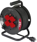 Sygonix SY-10236129 Kaablipool must Schuko pistik 25m 4 pistikupesa