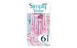 Gillette Simply Venus 3 &uuml;hekordsed raseerijad naistele, 3 teraga, MoistureRich riba, 6 tk 8006540826997