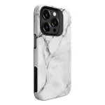Evelatus Armor &uuml;mbris Apple iPhone 15 Pro jaoks &ndash; TPU+PC h&uuml;briid, marmorvalge eritellimusel tr&uuml;kitud