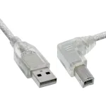 InLine USB 2.0 kaabel paremnurkse t&uuml;&uuml;p A-pistik / B-pistik l&auml;bipaistev 0,5 m