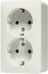 JUNG Schuko-Socket Outlet 6020A AP600 2-way Valge 6020A (6020A)