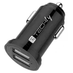 Techly Mini autolaadija 2 USB-A pordiga 24W / 4.8A Must, Auto, Sigaretis&uuml;&uuml;taja, 4,8 A, Must