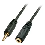 Lindy 2m Premium Audio 3,5 mm pistikupikenduskaabel, 3,5 mm, isane, 3,5 mm, emane, 2 m, must