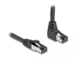 V&otilde;rgukaabel DeLOCK RJ45 Cat.8.1 90&deg; allapoole nurga all / sirge 1 m must