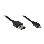 GoodConnections &uuml;henduskaabel USB 2.0 EASY, pistik A pistikule Micro B, must, 2 m