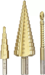 kwb 525890 astmepuuride komplekt freespuuriga, 3 tk, 4-12 mm / 4-30 mm / 6 mm, HSS TiN