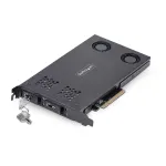 StarTech.com kahe pesaga M.2 NVMe SSD PCIe x8 eemaldatav mobiilne raam; vajalik PCIe bifurkatsioon; t&ouml;&ouml;riistavaba paigaldus, PCIe taustplaat kahe kuuma vahetusega kettapesaga