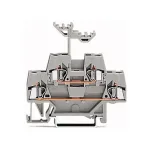 WAGO 280-519 2-juhiline Push-in CAGE CLAMP klemmliist, 2,5 mm&sup2;, hall, DIN-riiulile paigaldamiseks