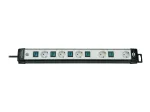 Brennenstuhl Premium-Line Technik 5-fach, 3 m Steckdosenleiste 5-fach schwarz/lichtgrau, 3m H05VV-F 3G1,5, einzeln schaltbar spezielle Steckdosenanord