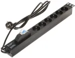 DELTA Pikendusjuhe 6 pistikupesa PD-6/R-1P Must 1.5m
