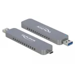 Externes Geh&auml;use f&uuml;r M.2 f&uuml;r M.2 NVMe PCIe SSD, Laufwerksgeh&auml;use silber, mit USB TypeC und Typ-A Stecker